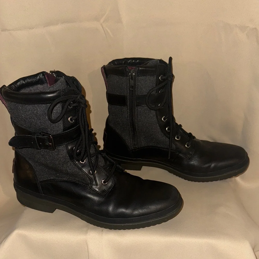 Women's UGG W Kesey Black & Grey Lace-Up Boots - Picture 4 of 10